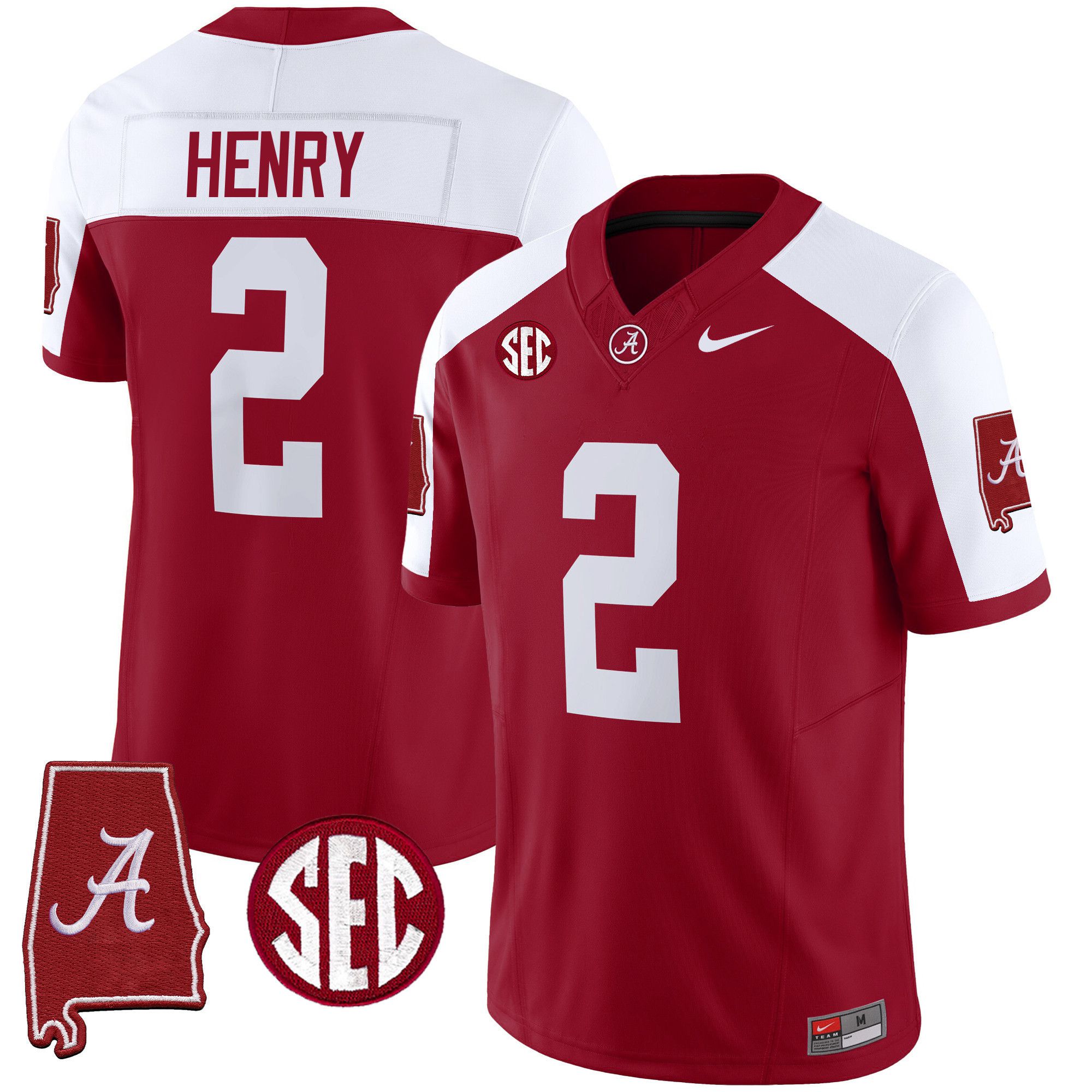 Men Alabama Crimson Tide #2 Henry Red 2024 Nike Vapor Limited NCAA Jersey